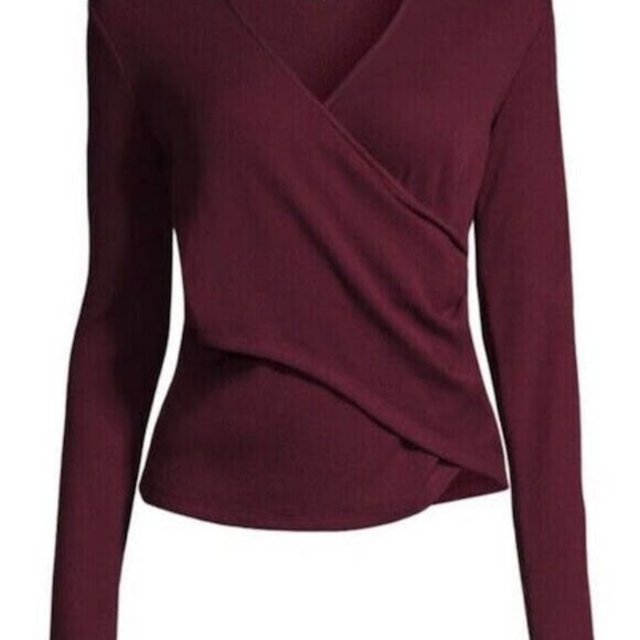 Michael Michael Kors Waffle Knit Wrap Front Top - Picture 2 of 4